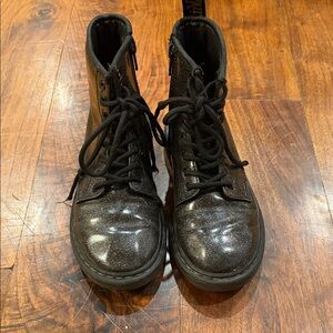 Dr. Martens Kids Black Glitter Boots